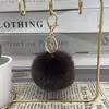 Llavero colgante de bola de peluche de 8 cm de imitación de piel de conejo Rex, accesorios de joyería para ropa y equipaje transfronterizos