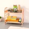Estante de almacenamiento de doble capa para el hogar, dormitorio, cosméticos, escritorio, cocina, papelería para estudiantes japoneses