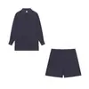 Outono 2026 AliExpress Novo Conjunto Casual de Blusa com Manga Bufante e Shorts Jacquard para Trabalho Feminino