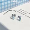 Teterita Linda Orejas de Gato Clavo de Hueso Dibujo Animado Colección Kt Cat Femenino Fresco Dulce Lindo Pendientes de Acero de Titanio