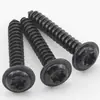 Tornillos Autorroscantes Redondos Negros de Acero Inoxidable 201 con Arandela y Ranura Phillips, Tornillos de Cabeza Plana M2/M3/M4/M5