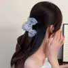 Pinza para el Cabello con Lazo Estampado Degradado de Gasa Nebulosa 7 cm Exquisita Pinza Tiburón para Media Recogida Accesorio para el Cabello de Moda Estilo Coreano Pasador para Mujeres