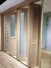 Puerta Plegable de Madera Maciza Puerta Corredera Puerta de Partición Estilo Crema Puerta de Baño Puerta Doble Puerta de Dormitorio Puerta Doble Francesa