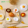 Huevo de Simulación Creativo Huevo de Té Huevo Escalfado Juguete de Comida Accesorios de Decoración DIY para Casa de Muñecas Mini Adornos Miniatura