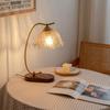 Lámpara de Mesa de Dormitorio Retro Francés Estudio Vidrio Lámpara de Mesa Decorativa Atmósfera B&B Lámpara Eterna Recién Casados Lámpara de Mesa de Noche