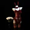Lencería Coqueta, Lencería Puro Deseo, Lencería Estilo Abstinencia Sin Quitarse, Bunny Girl Sexy de Entrepierna Abierta Pijama Cosplay Uniforme