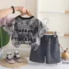 Ropa para Niños Doudou de Comercio Exterior 2026 Verano Nuevo Estilo 0-4 Años Conjunto Casual de Dos Piezas Elegante Tie-Dye de Manga Corta para Niños