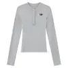 Roupa Masculina Estilo Americano Garota Apimentada Simples Bordada com Letras Manga Longa de Ombro Normal Camiseta para Mulheres, Primavera e Outono Slim Fit Camisa Básica