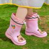 Botas de Chuva Infantis de Desenho Animado Novas para Meninos e Meninas, Botas de Chuva Leves Antiderrapantes, Sapatos Impermeáveis com Cinto Infantil, Sapatos de Borracha para Bebês e Crianças