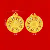 Pingente de chave de bússola da sorte amarela estilo étnico chinês, amuleto atraente de riqueza, acessório de metal de alta qualidade, ornamento pendente de liga