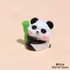 Creativa Caricatura Panda de Bambú Resina Muñeca Hecha a Mano DIY Decoración Escritorio Coche Pequeños Adornos Accesorios Llavero