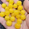 Cuentas de Calabaza Topacio Cuentas Sueltas de Jade Cuarzo Amarillo Aceite de Pollo Jade Rocoso Cuentas de Melón Fu Pulsera Collar Accesorios de Joyería Cuentas Hechas a Mano