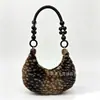 Bolso de Mano Transfronterizo Nuevo de Piel Sintética con Perlas Forma de Media Luna Retro Bolso de Felpa para Mujer de Hombro Único Cruzado de Moda Bolso Dumpling