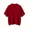 Suéter de Cachemir para Mujer de Manga Corta Otoño e Invierno Nuevo Cuello Alto Medio Manga Corta Color Sólido Jersey Tejido Lana Tejido Suéter Básico
