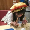 Nuevo Sombrero Creativo de Hamburguesa para Mujer, Boina Divertida y Rara, Lindo Gorro de Pintor de Dibujos Animados, Personalizado
