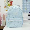 Mochila Azul Leite Fresco de Verão com Estrelas por Toda Parte para Aluno do Ensino Fundamental Menina Estilo Coreano Mochila Doce para Aluno do Ensino Médio Bolsa de Ombro Dupla para o Dia a Dia