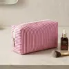 Bolsa de Maquiagem Impermeável Listrada Grande Capacidade Bolsa de Higiene Pessoal para Viagem Bolsa de Armazenamento de Lona Multicolorida Bolsa Portátil para Cosméticos Em Estoque