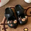 Sandálias Leves de Praia Duas Formas Cobertura para a Cabeça DIY Flor Gato Pequeno Verão Feminino Micro-Arco Sola Grossa Pessoa Baixa Calçados com Furos