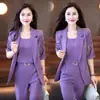 2024 Nuevo Traje Delgado de Moda Primavera y Verano Celebridad de Internet Traje de Mujer Temperamento de Alta Gama Lugar de Trabajo Conjunto de Tres Piezas Ropa de Mujer