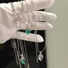 Cadena Mariposa Cristal Perlas Lujo Ligero Perla Estilo Ins Lanyard de Alta Gama Collar Estilo Primavera de Alta Gama