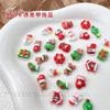 Decoración de uñas con dibujos animados navideños transfronterizos, mixta, tridimensional, de Papá Noel, alce, copo de nieve, resina, decoración de uñas al por mayor