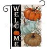 Bandera de Jardín de Otoño para Acción de Gracias de Venta Caliente Transfronteriza Calabaza Espantapájaros Decoración Exterior de Granja Bandera de Jardín de Lino de Doble Cara