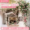Decoração de Arco de Casamento com Trepadeira de Rosas Artificiais Flor Artificial Trepadeira de Rosas Parede de Flores de Rosa Famosa na Internet Rosa Monet