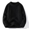 Suéter estilo americano retrô com design de cor sólida, suéter masculino de outono e inverno, nova marca de moda, gola redonda, suéter solto de malha para casal
