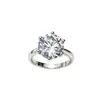 Anillo de Moissanita de Seis Garras Familia T para Mujer Estilo Clásico Moissanita Color D Diamante de Alta Concentración Anillo Chapado en Platino Sentido de Diseño de Nicho