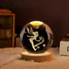Lámpara de Noche Bola de Cristal Luminosa de Dibujos Animados Transfronteriza, Lámpara Decorativa Creativa para Escritorio de Dormitorio, Adorno de Regalo Navideño, Luz Ambiental