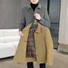 Abrigo de lana de doble cara para otoño e invierno para hombre, abrigo corto de lana con cuello de solapa y chaqueta con forro grueso de plumón para hombre