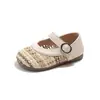 Zapatos de Princesa Tejidos Huecos para Niñas 2026 Primavera Nuevo Estilo Coreano Dulces Zapatos Pequeños de Cuero para Niños Pequeños y Bebés