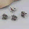 Plata de ley 925 accesorios de gancho de mariposa negro tinta gancho desgastado vintage accesorios de hebilla de cola de botón material DIY venta al por mayor
