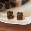 Pendientes Geométricos de Leopardo Marrones de Moda Estilo Retro de Hong Kong Otoño e Invierno de Gama Alta Estilo Francés Pendientes Personalizados para Mujer