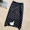 Falda Retro Elegante de Lunares para Mujer Primavera y Verano Nueva Moda Aspecto Adelgazante Elegante Cintura Alta Ajustada Cadera Fina Falda Midi con Abertura