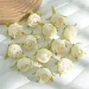 D Cabeza de Flor de Rosa con Borde Enrollado Retro Simulada, Flor de Seda, Flor Artificial, Materiales Hechos a Mano para Bricolaje, Decoración de Caja de Regalo, Decoración de Boda