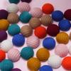 Hebilla de bolso de tela de lana semicircular clásica de 20 mm, botón plano de tela, pendientes hechos a mano, accesorios para el cabello, accesorios de ropa