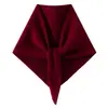 Xale Triangular de Caxemira Feminino 2026 Outono Inverno Novo Estilo Xale Cor Sólida Versátil Quente Proteção para o Pescoço Proteção contra Frio Ponto de Tricô Vazado Cachecol para o Pescoço