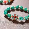 Pulseira de Contas Budistas Estilo Étnico Retrô, Pulseira Imitação Turquesa Estilo Nepales Xizang, Acessórios, Lembrancinhas Turísticas em Pontos Turísticos