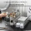 Caja de almacenamiento transparente multiusos, organizador de escritorio para cosméticos, caja de almacenamiento de gran capacidad, estante de almacenamiento simple, caja organizadora