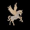 Broche de Pegaso retro europeo y americano, ramillete de Haima para hombre y mujer, insignia de traje, insignia, pin de caballo del zodíaco de los doce