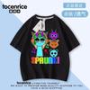 Sprunki Rhythm Box Ropa Camiseta de Manga Corta para Niños Top de Algodón Ropa de Verano para Niños Manga Media Artículos de Moda