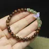 Pulsera de Cuentas de Buda de Palosanto Negro de 6 mm para Mujer Accesorios de Mariposa Pulsera Sencilla Pulsera de Rosario del Bosque DIY