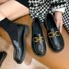Mocasines Planos de Mujer sin Cordones con Adorno de Cadena para Estudiantes de Secundaria y Mamás, Zapatos de Moda para Mujer