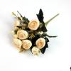 Ramo de simulación de 9 cabezas de rosas de té, camelia, flor de simulación, flor falsa, mesa de comedor, decoración del hogar, accesorios de fotos