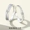 Anéis de Zircônia para Casal de Princesa e Príncipe com Design Aberto, Anéis de Casamento Simples de Luxo Leve para Homens e Mulheres, Presente de Alto Padrão