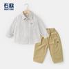 Conjunto de Outono para Meninos Estilo Academia Europeia Roupa Infantil para Bebês Camisa de Manga Comprida Calça Longa Roupas Infantis Camisa de Bebê Calça Casual Meninos