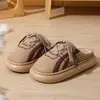 Zapatos Agan pantuflas de algodón para mujer invierno hogar interior antideslizantes cálidas con felpa gruesa suela se pueden usar afuera pareja felpa zapatos de postparto
