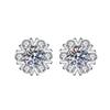 Brincos de Floco de Neve Simples e Frescos Estilo Coreano Criativos Imitação de Diamante Moissanite 1 quilate Brincos Moda Nicho Joias para Menina