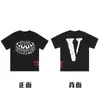 [Transfronterizo 220g] Marca Trendy Americana Vlone Jerry Big V Camiseta Casual Calle Alta Calle Street Pareja Manga Corta Vtg